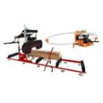 OPTIMAT Timberland TMC 790S elektriskais lentzāģis ar lentes aizsargu + Wood-Mizer BMST50 asinātājs un sadalītājs