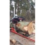 OPTIMAT Timberland TMC 790S elektriskais lentzāģis ar lentes aizsargu + Wood-Mizer BMST50 asinātājs un sadalītājs