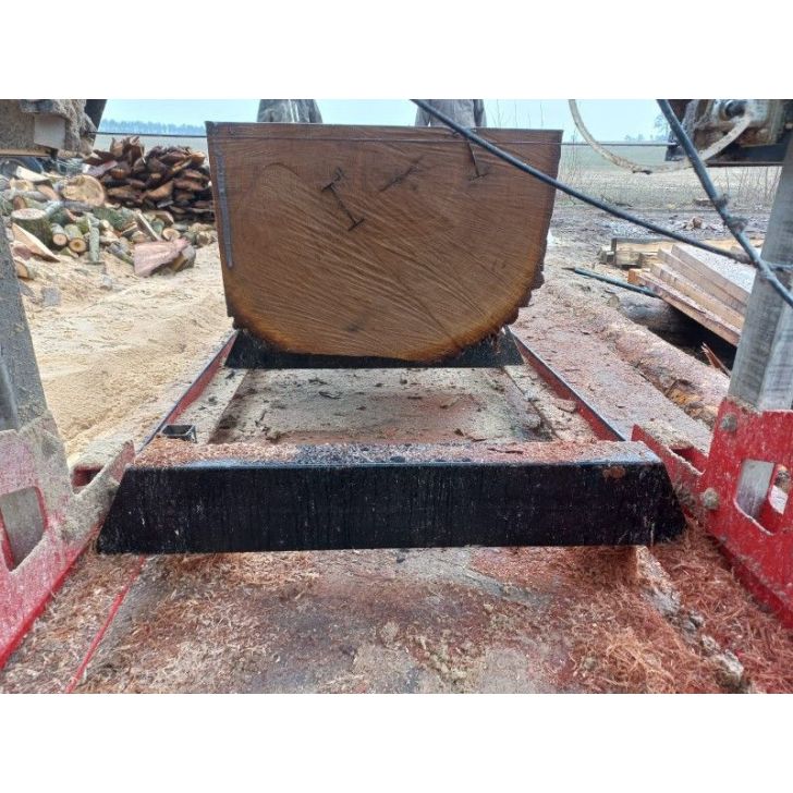 OPTIMAT Timberland TMC 790S elektriskais lentzāģis ar lentes aizsargu + Wood-Mizer BMST50 asinātājs un sadalītājs