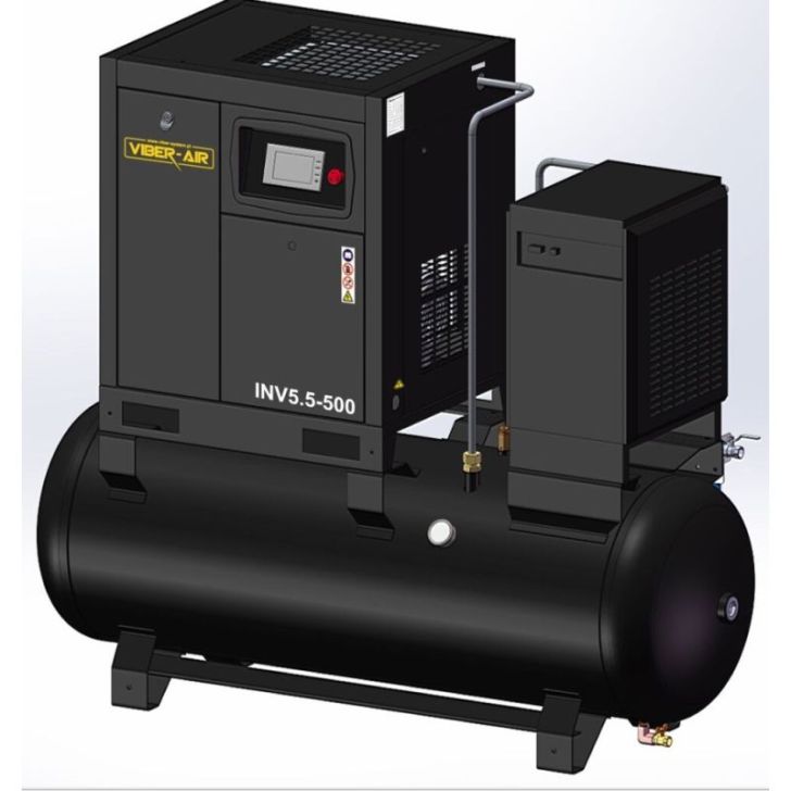 Viber-AIR INV5.5-500 Skrūvju kompresors ar žāvētāju un frekvences pārveidotāju 5,5 kW 500 l 400 V