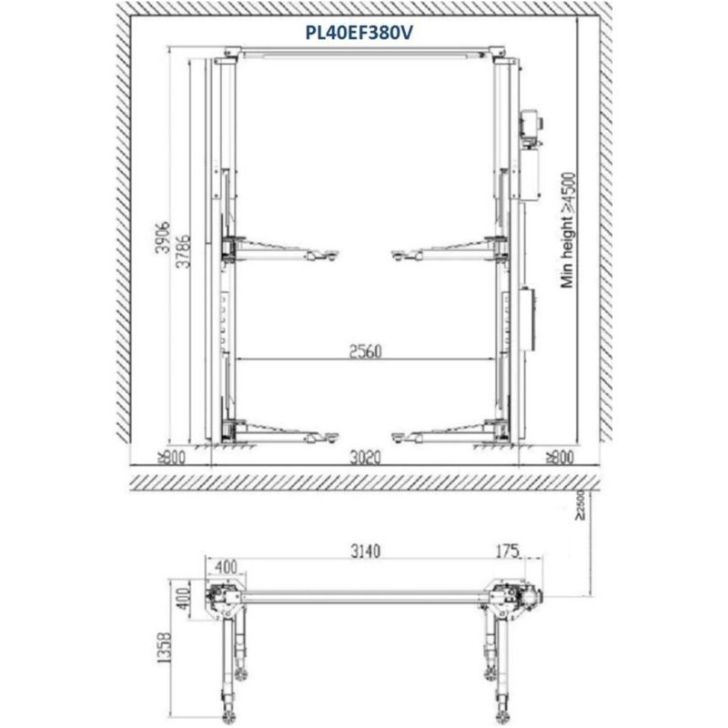 2-statņu autopacēlājs 4t, 400V