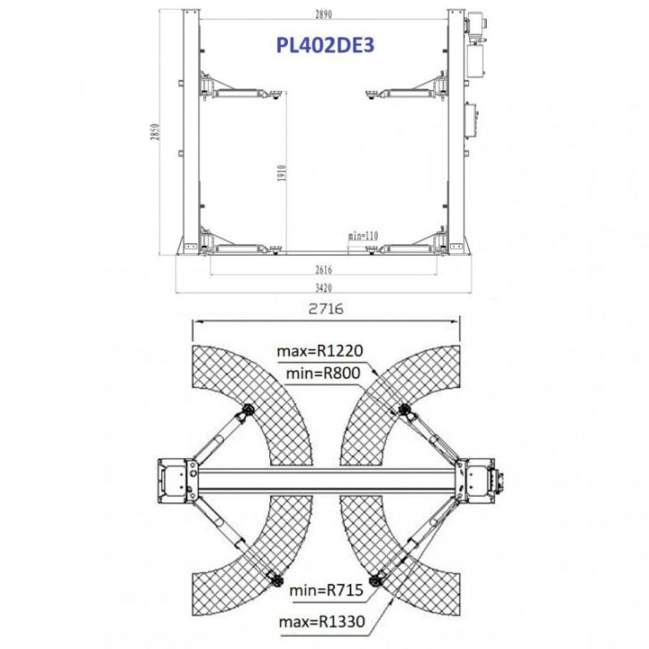 2-statņu autopacēlājs 4t, 400V