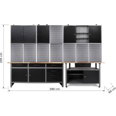 Darbnīcas mēbeļu komplekts 280 x 205cm, 13 gab 2