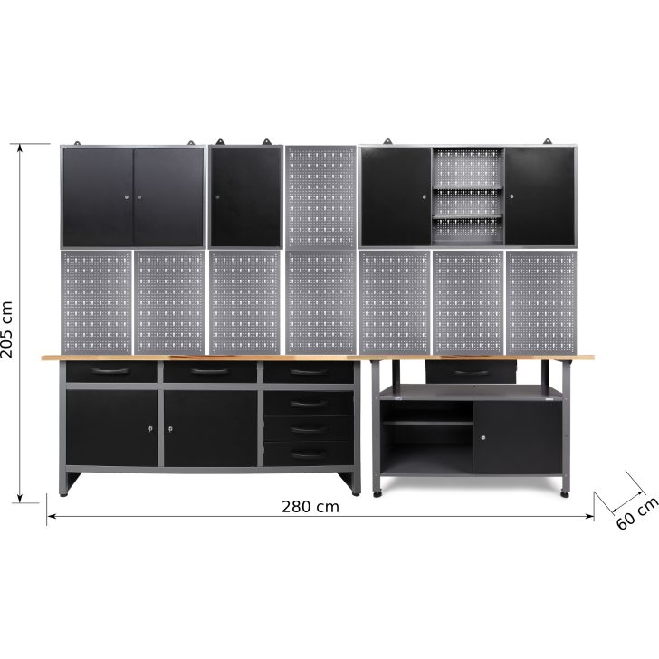 Darbnīcas mēbeļu komplekts 280 x 205cm, 13 gab
