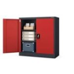 Metāla skapis ar durvīm BEATA, 900 x 930 x 400 mm, antracīta sarkana