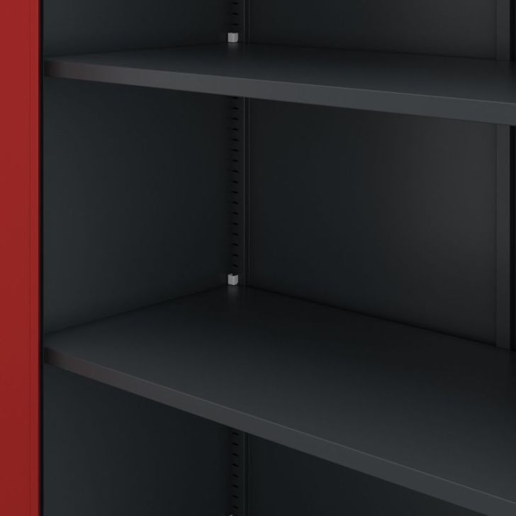 Metāla skapis ar durvīm BEATA, 900 x 930 x 400 mm, antracīta sarkana