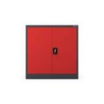 Metāla skapis ar durvīm BEATA, 900 x 930 x 400 mm, antracīta sarkana