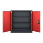 Metāla skapis ar durvīm BEATA, 900 x 930 x 400 mm, antracīta sarkana