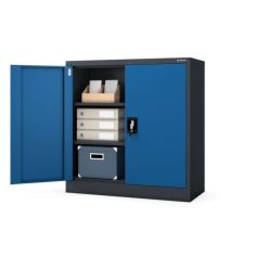 Metāla skapis ar durvīm BEATA, 900 x 930 x 400 mm, antracīta zils 2
