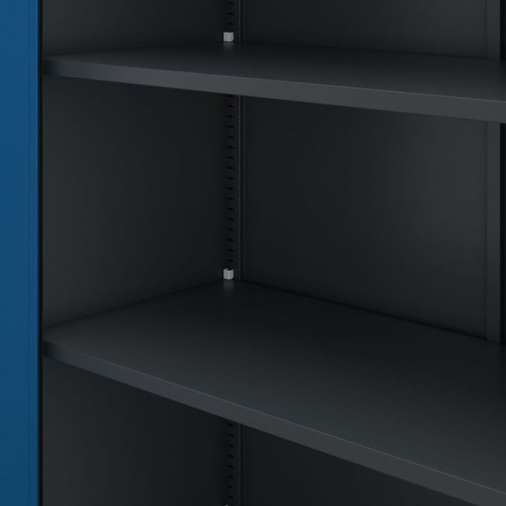 Metāla skapis ar durvīm BEATA, 900 x 930 x 400 mm, antracīta zils