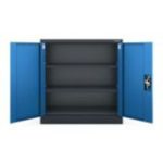 Metāla skapis ar durvīm BEATA, 900 x 930 x 400 mm, antracīta zils