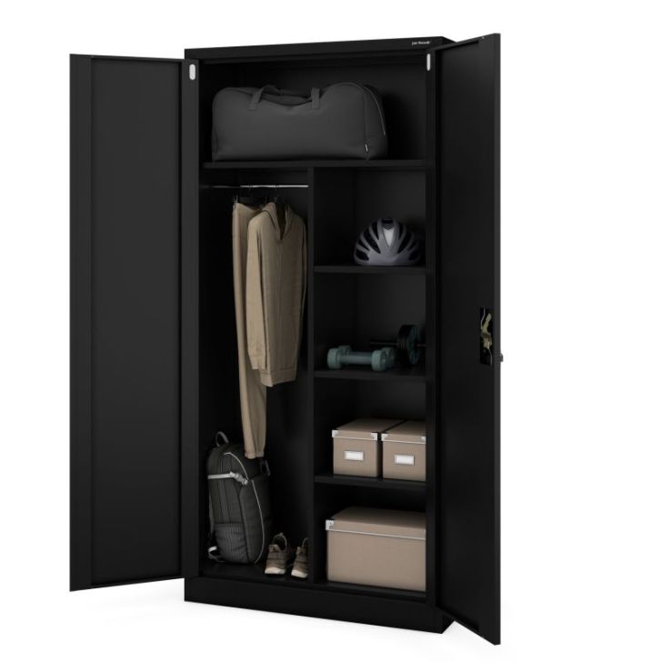 DAWID saimniecības skapis, 900 x 1850 x 450 mm, All Black