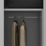 Metāla drēbju skapis ar plauktiem DAWID, 900 x 1850 x 450 mm, pelēks