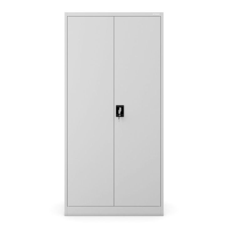 Metāla drēbju skapis ar plauktiem DAWID, 900 x 1850 x 450 mm, pelēks