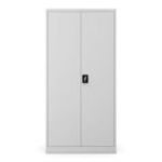 Metāla drēbju skapis ar plauktiem DAWID, 900 x 1850 x 450 mm, pelēks