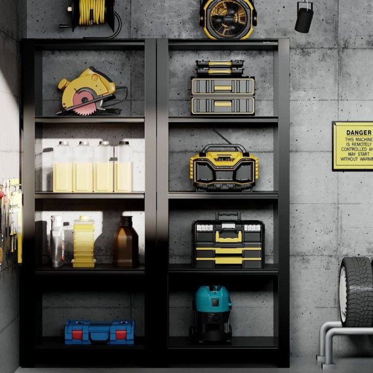 Metāla garāžas plaukts SAM 900 x 1830 x 450 mm All Black