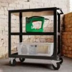 Melna riteņu darbarīku ratiņi HUGO All Black 700 x 816 x 400 mm