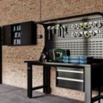 Melns metāla piekaramais skapis garāžai un darbnīcai BEN 1200 x 600 x 200 mm