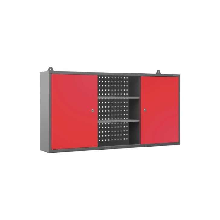 Antracīta sarkana piekaramā skapis garāžai un darbnīcai, metāla BEN 1200 x 600 x 200 mm