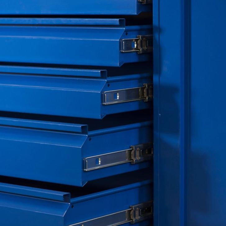 DAREK metāla darbarīku skapis, 920 x 1850 x 500 mm, zils
