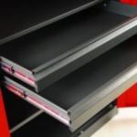 SZYMON metāla darbnīcas un instrumentu skapis, 920 x 1850 x 500 mm, antracīta sarkans