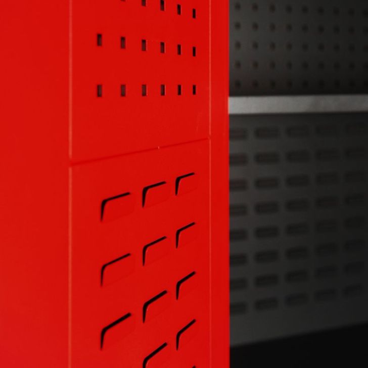 SZYMON metāla darbnīcas un instrumentu skapis, 920 x 1850 x 500 mm, antracīta sarkans