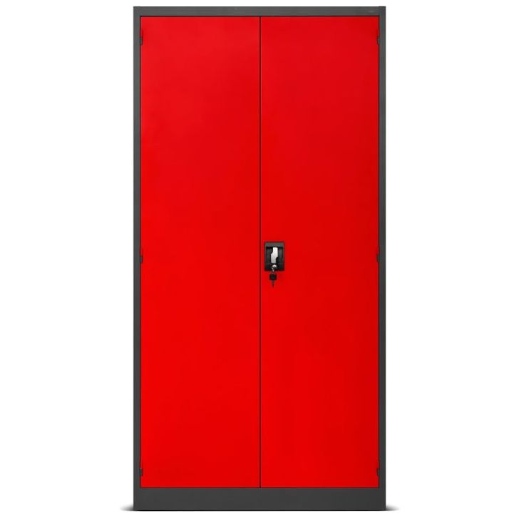 SZYMON metāla darbnīcas un instrumentu skapis, 920 x 1850 x 500 mm, antracīta sarkans