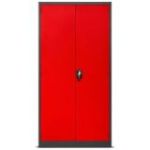SZYMON metāla darbnīcas un instrumentu skapis, 920 x 1850 x 500 mm, antracīta sarkans