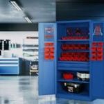 SZYMON metāla darbnīcas un instrumentu skapis, 920 x 1850 x 500 mm, zils