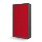 BRUNO metāla darbnīcas un instrumentu skapis, 920 x 1850 x 500 mm, antracīta sarkans