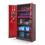 BRUNO metāla darbnīcas un instrumentu skapis, 920 x 1850 x 500 mm, antracīta sarkans