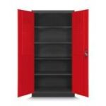 BRUNO metāla darbnīcas un instrumentu skapis, 920 x 1850 x 500 mm, antracīta sarkans