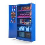 BRUNO metāla darbnīcas un instrumentu skapis, 920 x 1850 x 500 mm, zils