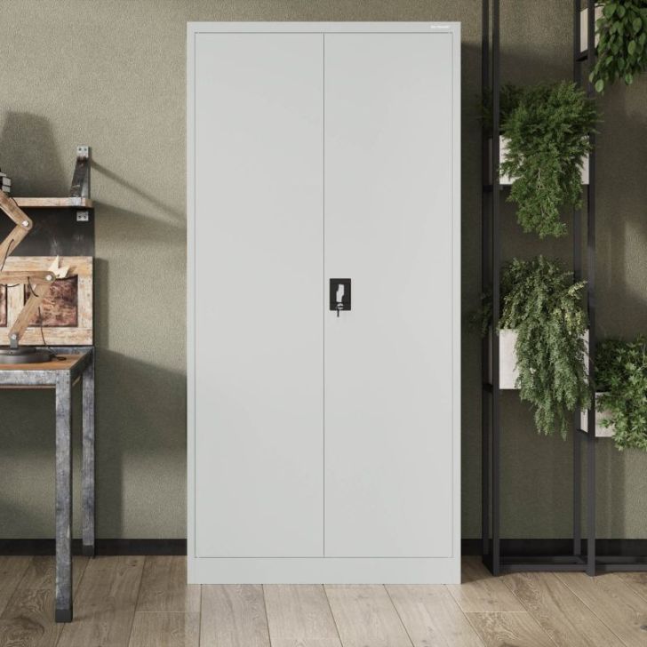 Metāla dokumentu skapis JAN, 900 x 1850 x 400 mm, pelēks