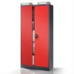 Metāla dokumentu skapis JAN, 900 x 1850 x 400 mm, antracīta sarkans