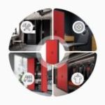 Metāla dokumentu skapis JAN, 900 x 1850 x 400 mm, antracīta sarkans