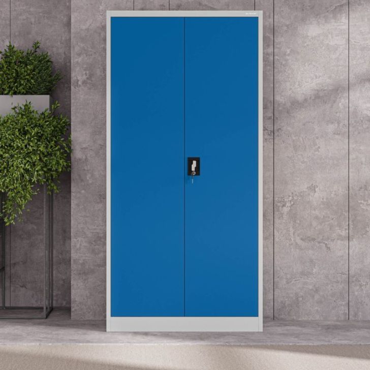 Metāla dokumentu skapis JAN, 900 x 1850 x 400 mm, pelēkzils