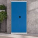 Metāla dokumentu skapis JAN, 900 x 1850 x 400 mm, pelēkzils