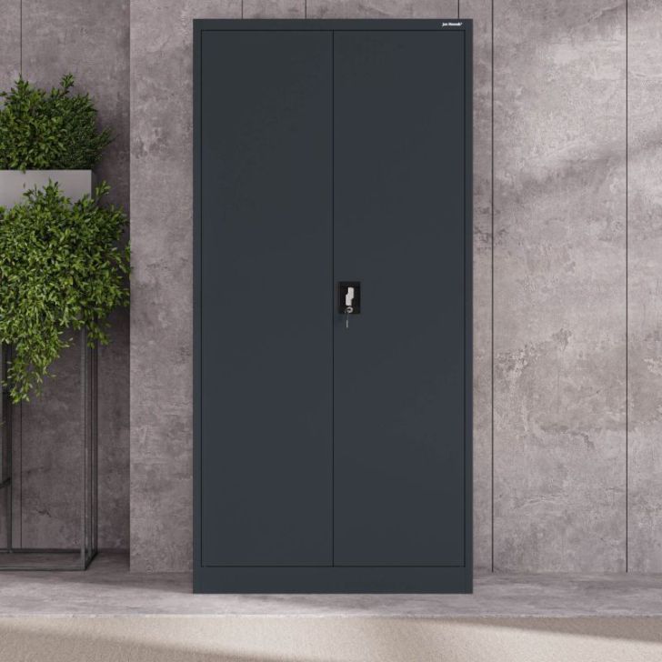 Metāla dokumentu skapis JAN, 900 x 1850 x 400 mm, antracīta krāsā