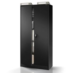 Metāla dokumentu skapis JAN, 900 x 1850 x 400 mm, melns