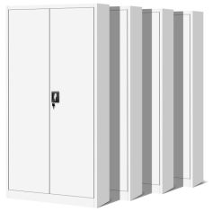 4 metāla biroja dokumentu skapju komplekts JAN, 900 x 1850 x 400 mm, balts