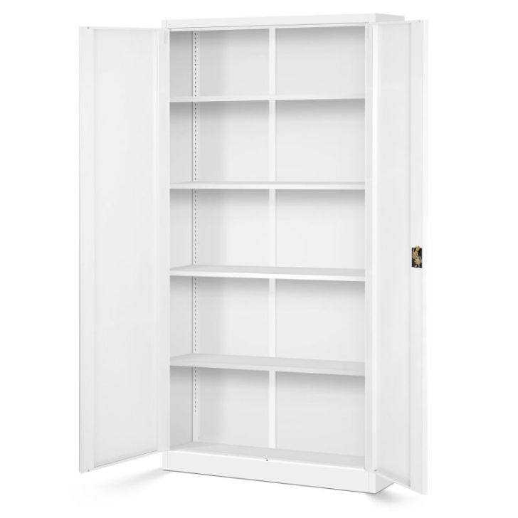 4 metāla biroja dokumentu skapju komplekts JAN, 900 x 1850 x 400 mm, balts