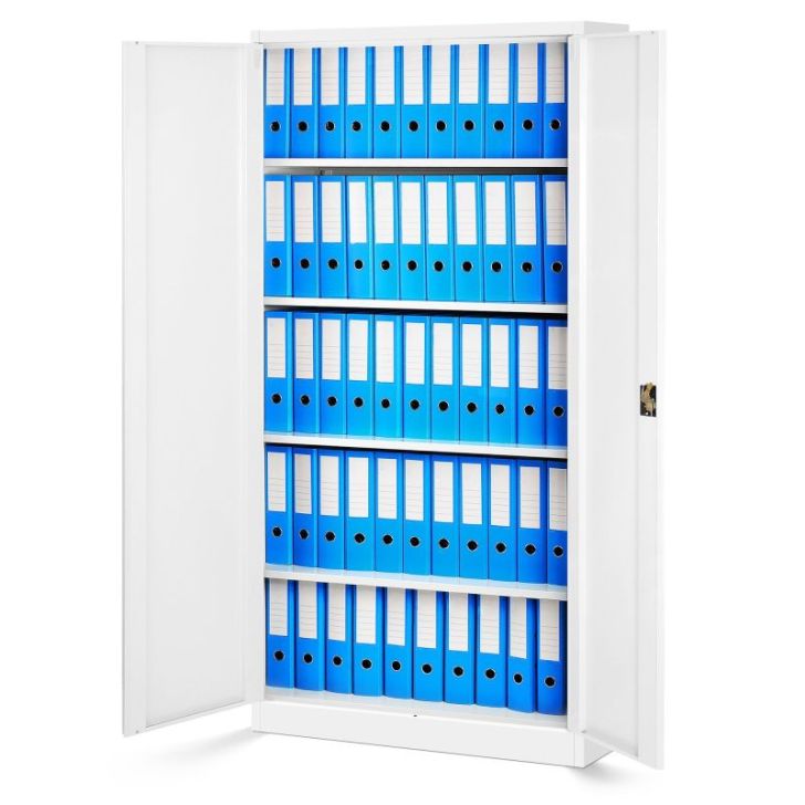 4 metāla biroja dokumentu skapju komplekts JAN, 900 x 1850 x 400 mm, balts