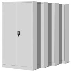 JAN biroja metāla dokumentu skapju komplekts, 4 gab., 900 x 1850 x 400 mm, pelēks