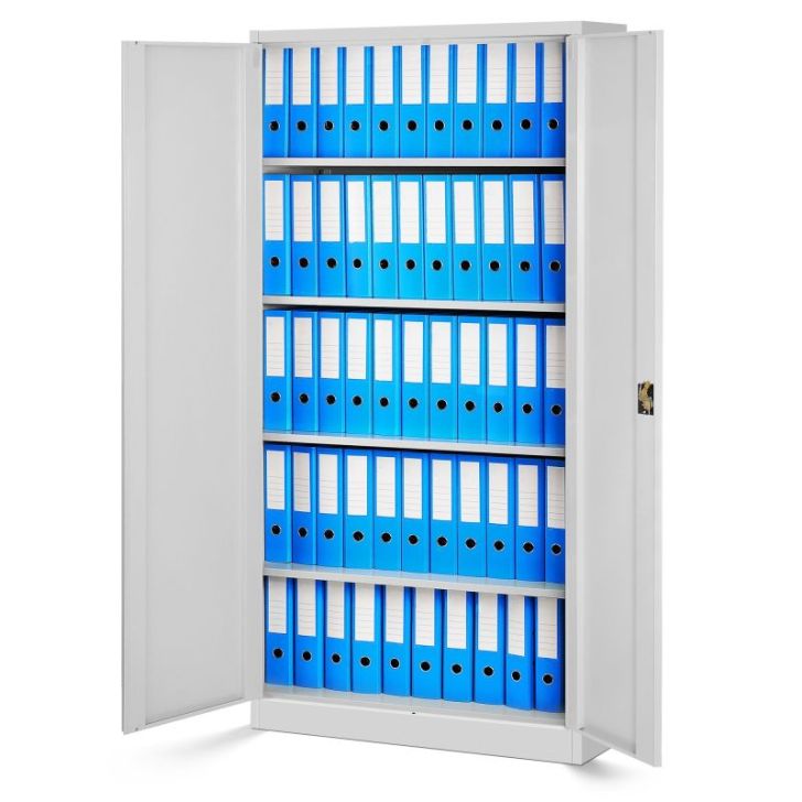 JAN biroja metāla dokumentu skapju komplekts, 4 gab., 900 x 1850 x 400 mm, pelēks