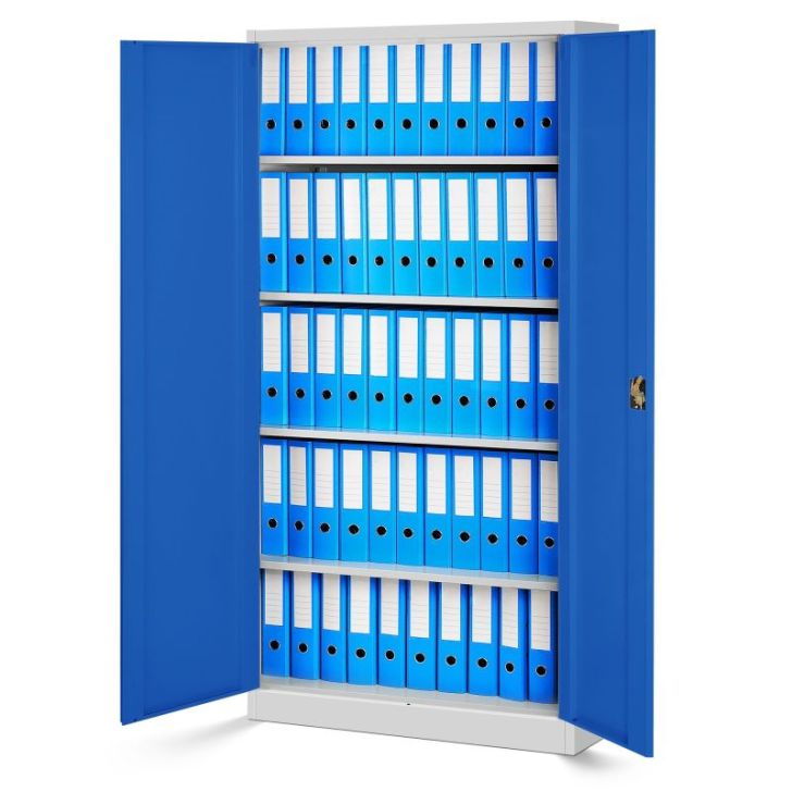 4 JAN metāla dokumentu skapju komplekts, 900 x 1850 x 400 mm, pelēkzils