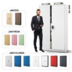 Metāla dokumentu skapis JAN II, 1150 x 1850 x 400 mm, balts