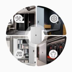 Metāla dokumentu skapis JAN II, 1150 x 1850 x 400 mm, pelēks 2