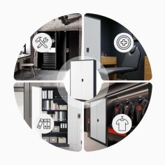 Metāla dokumentu skapis JAN II, 1150 x 1850 x 400 mm, antracīta balts 2