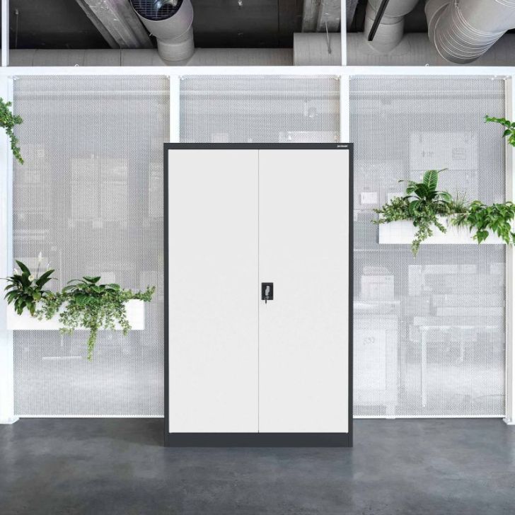 Metāla dokumentu skapis JAN II, 1150 x 1850 x 400 mm, antracīta balts